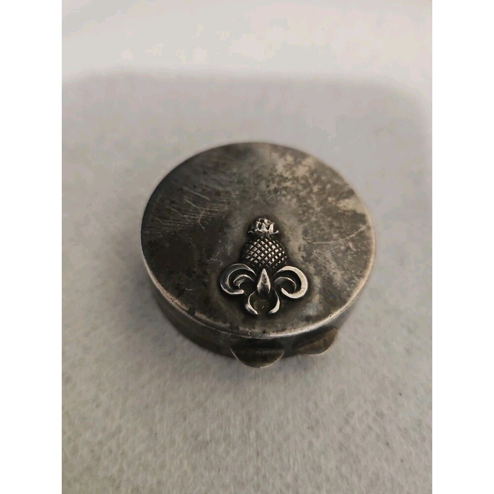 Thomae & Co Vintage Sterling Silver Pineapple Design Round Pill Box